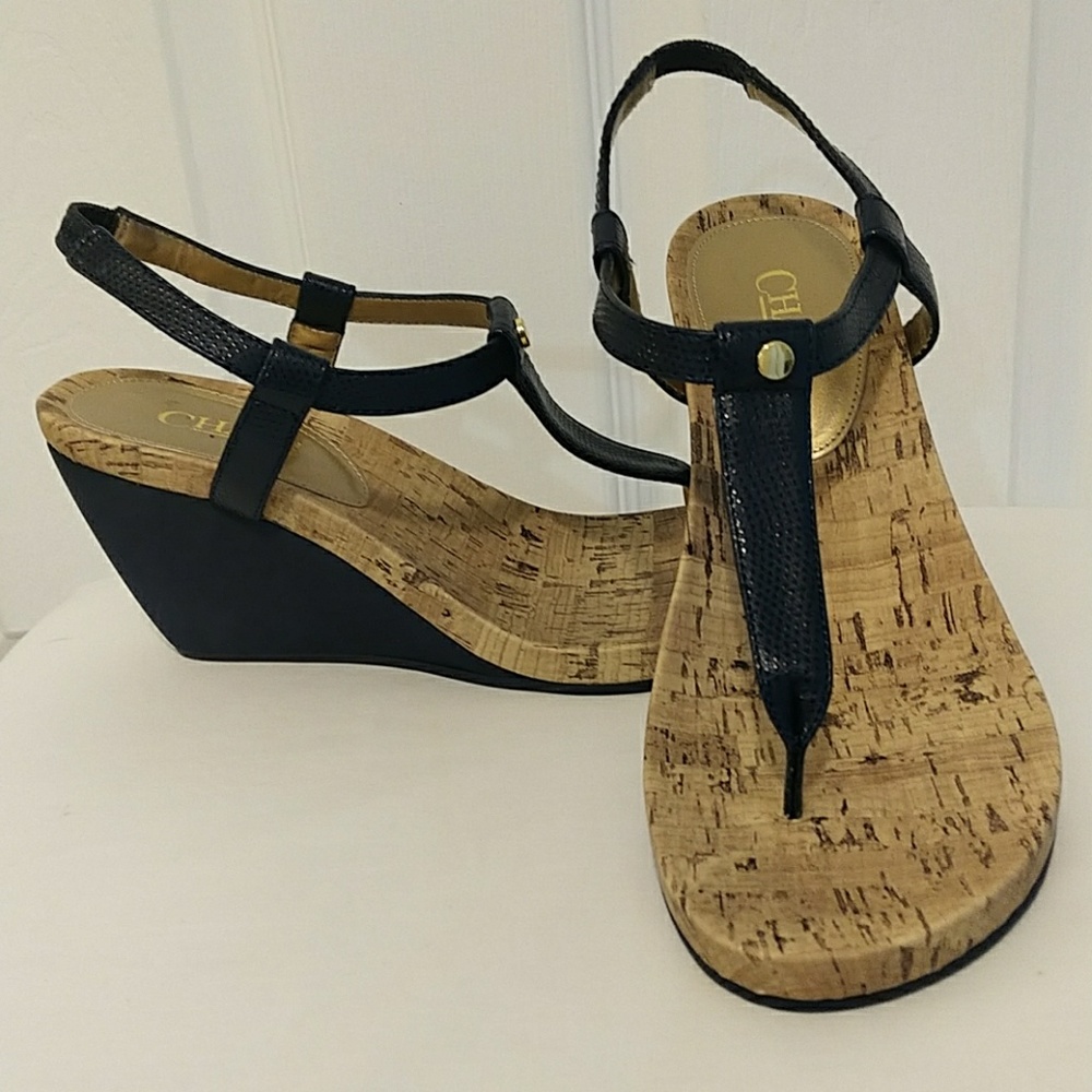 NWOT Chaps wedge sandals